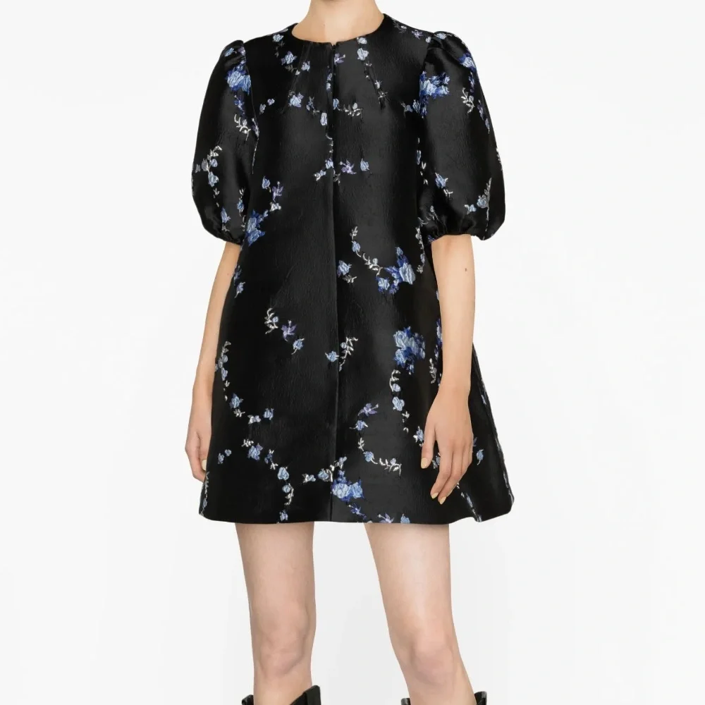 Floral Puff Sleeve Dress - Picture 1 of 4